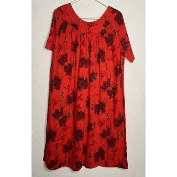 VTG 60s Fashions by Tina Hawaiian Muumuu Hibiscus Floral Dress Women Size S/M - Picture 1 of 8